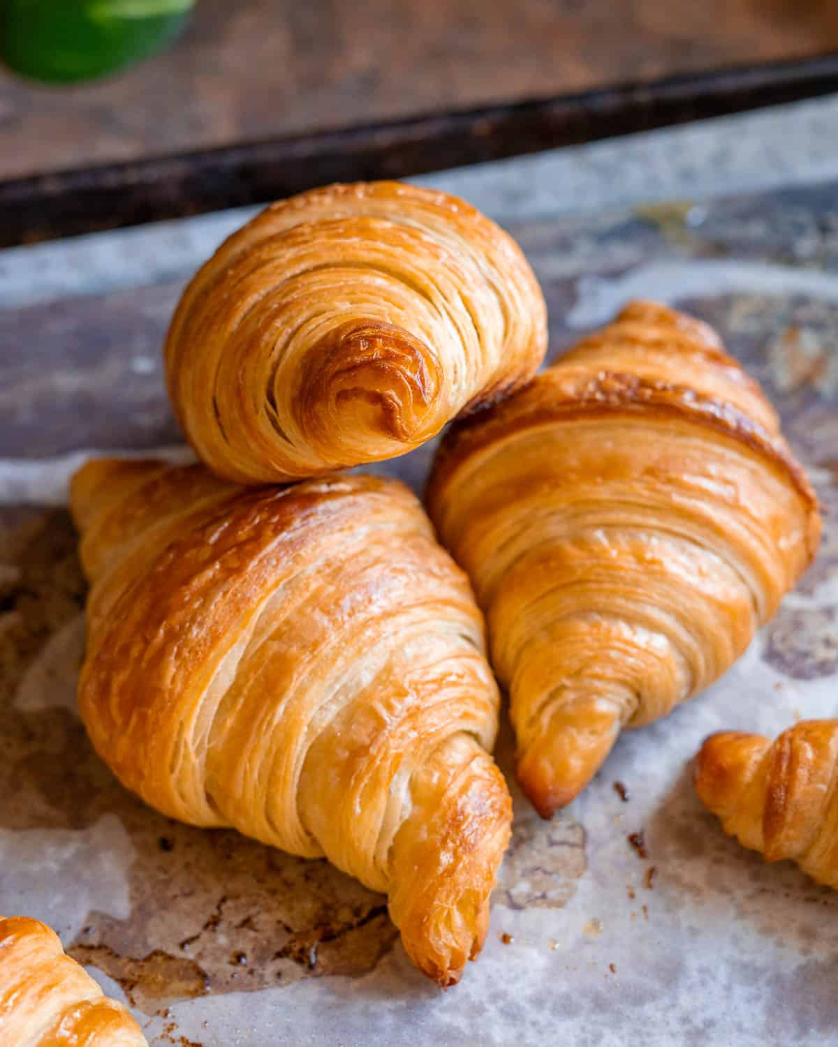Croissants feuilletés dorés